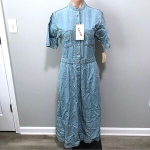 LEAD Denim Jean Union Dress Small Vintage 1977